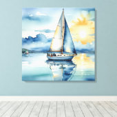 Segelboot Aquarell auf dem Lago Maggiore Leinwanddruck (Insitu (Holzboden))