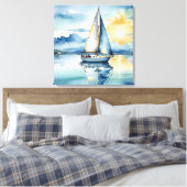 Segelboot Aquarell auf dem Lago Maggiore Leinwanddruck (Insitu (Schlafzimmer))