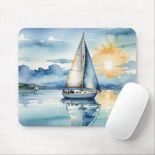 Segelboot Aquarell auf dem Lago Maggiore Mousepad