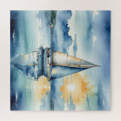 Segelboot Aquarell auf dem Lago Maggiore Puzzle (Horizontal)