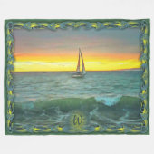 Segelboot auf Banderas Bay 0884 Fleecedecke (Vorderseite (Horizontal))