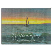 Segelboot auf Banderas Bay 0884 Schneidebrett (Vorderseite)