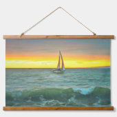 Segelboot auf Banderas Bay 0884 Wandteppich Mit Holzrahmen (Vorne)