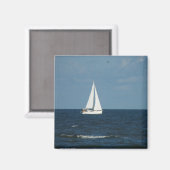Segelboot auf blauem Meer Magnet (Vorderseite/Rückseite)