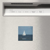 Segelboot auf blauem Meer Magnet (In Situ (Geschirrspüler))