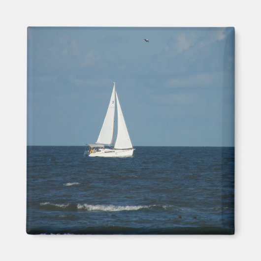 Segelboot auf blauem Meer Magnet (Vorne)