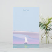 Segelboot auf Calm Waters Briefpapier (Stehend Vorderseite)