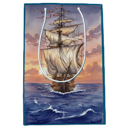 Segelboot auf dem Meer Mittlere Geschenktüte