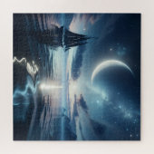 Segelboot auf dem Moonlit Wasser Puzzle (Horizontal)