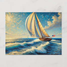 Segelboot auf dem See Michigan Postkarte