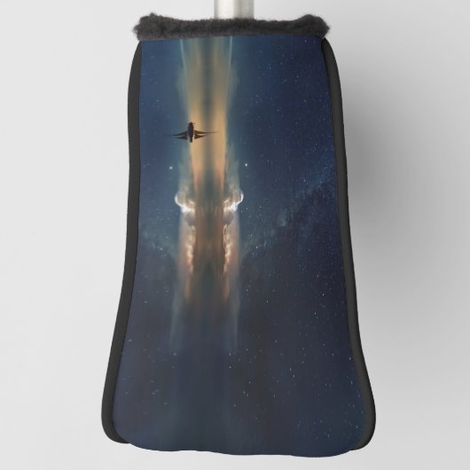 Segelboot auf dem Wasser mit Sternen im Himmel Put Golf Headcover (Rotieren 90)