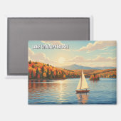 Segelboot auf dem Winnipesaukee-See Magnet (Vorderseite/Rückseite)