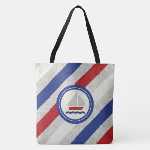 Segelboot auf der Classic Stripes Bag Tasche