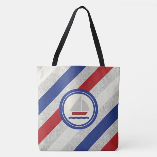 Segelboot auf der Classic Stripes Bag Tasche (Vorderseite)