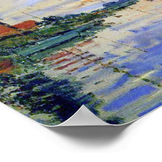 Segelboot auf der Seine Poster (Ecke)