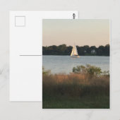 Segelboot auf der Wasserpostkarte Postkarte (Vorne/Hinten)