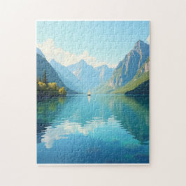 Segelboot auf einem klaren See Puzzle