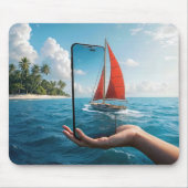 Segelboot auf einem Smartphone Mousepad (Vorne)
