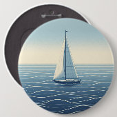 Segelboot auf hoher See Button (Vorne & Hinten)