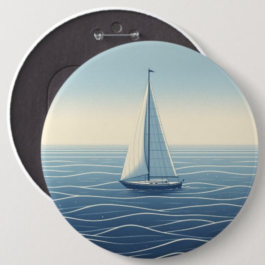 Segelboot auf hoher See Button (Vorne & Hinten)