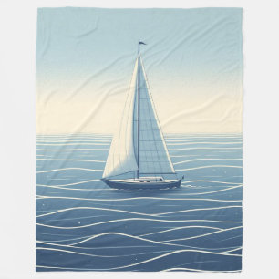 Segelboot auf hoher See Fleecedecke