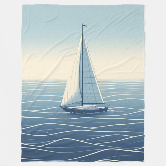 Segelboot auf hoher See Fleecedecke (Vorderseite)
