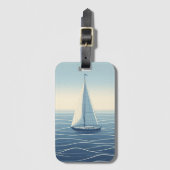 Segelboot auf hoher See Gepäckanhänger (Vorderseite Vertikal)