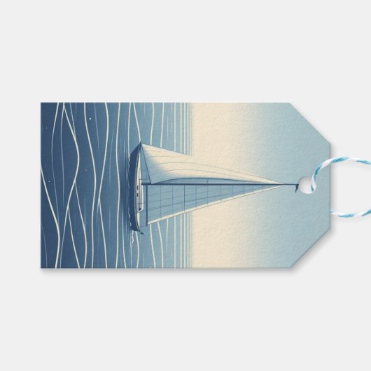 Segelboot auf hoher See Geschenkanhänger (Vorderseite (Horizontal))