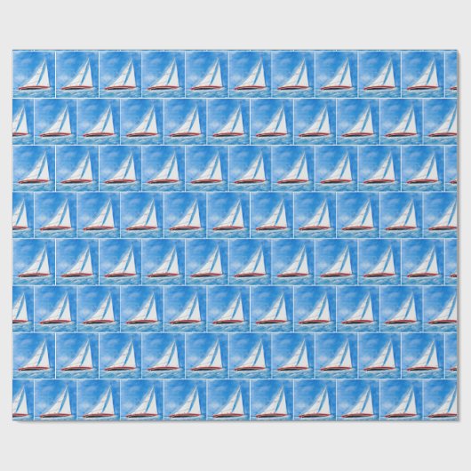 Segelboot auf hoher See Geschenkpapier (Flach)