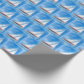 Segelboot auf hoher See Geschenkpapier (Ecke)