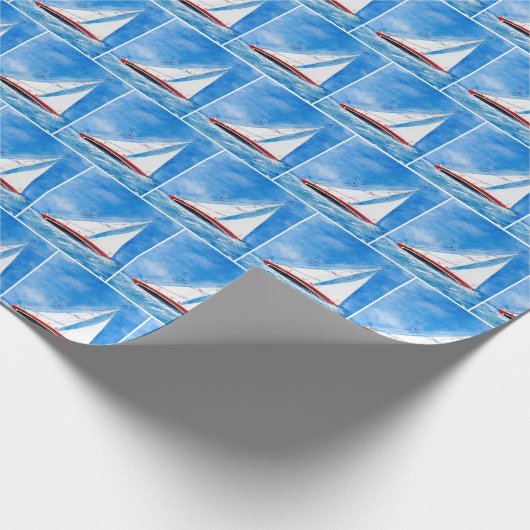 Segelboot auf hoher See Geschenkpapier (Ecke)