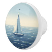 Segelboot auf hoher See Keramikknauf (Rechts)