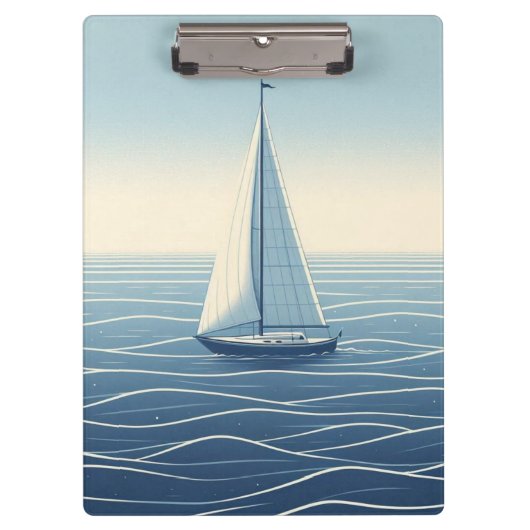 Segelboot auf hoher See Klemmbrett (Vorderseite)
