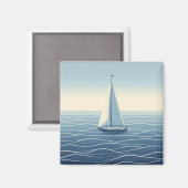 Segelboot auf hoher See Magnet (Vorderseite/Rückseite)