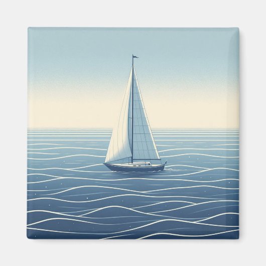 Segelboot auf hoher See Magnet (Vorne)