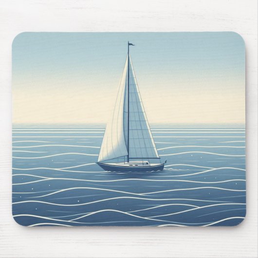 Segelboot auf hoher See Mousepad (Vorne)