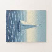 Segelboot auf hoher See Puzzle (Horizontal)