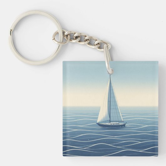 Segelboot auf hoher See Schlüsselanhänger (Vorderseite)