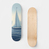 Segelboot auf hoher See Skateboard (Vorderseite)