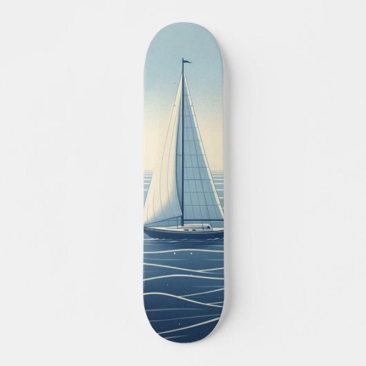 Segelboot auf hoher See Skateboard (Vorne)