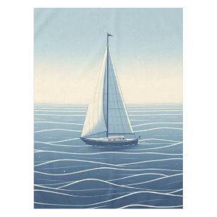 Segelboot auf hoher See Tischdecke