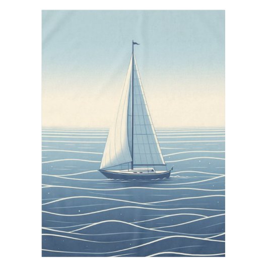 Segelboot auf hoher See Tischdecke (Vorderseite)