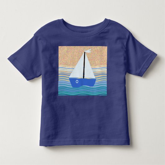 Segelboot auf Meereswellen Kleinkind T-shirt (Vorderseite)