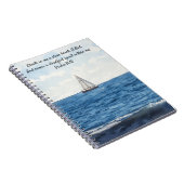 Segelboot auf Ozean Kunst Bibelvers Gebetsjournal Notizblock (Rechte Seite)