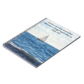 Segelboot auf Ozean Kunst Bibelvers Gebetsjournal Notizblock (Linke Seite)