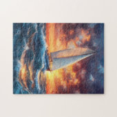 Segelboot auf Rough Seas Painting Puzzle (Horizontal)