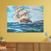 Segelboot auf Rough Waters Kunstmalerei Leinwanddruck (Insitu (Wohnzimmer))