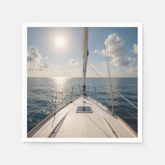 Segelboot auf ruhigem Ozeanwasser Serviette (Vorderseite)