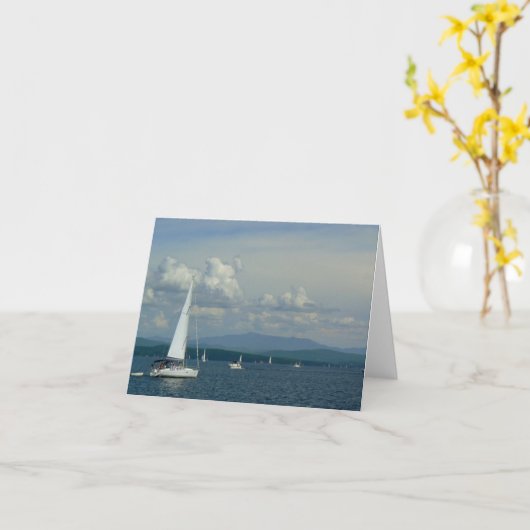 Segelboot auf See Champlain Karte (Gelbe Blume)