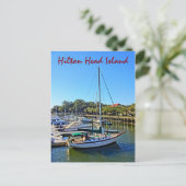 Segelboot auf Shelter Cove Marina Hilton Head Isla Postkarte (Stehend Vorderseite)